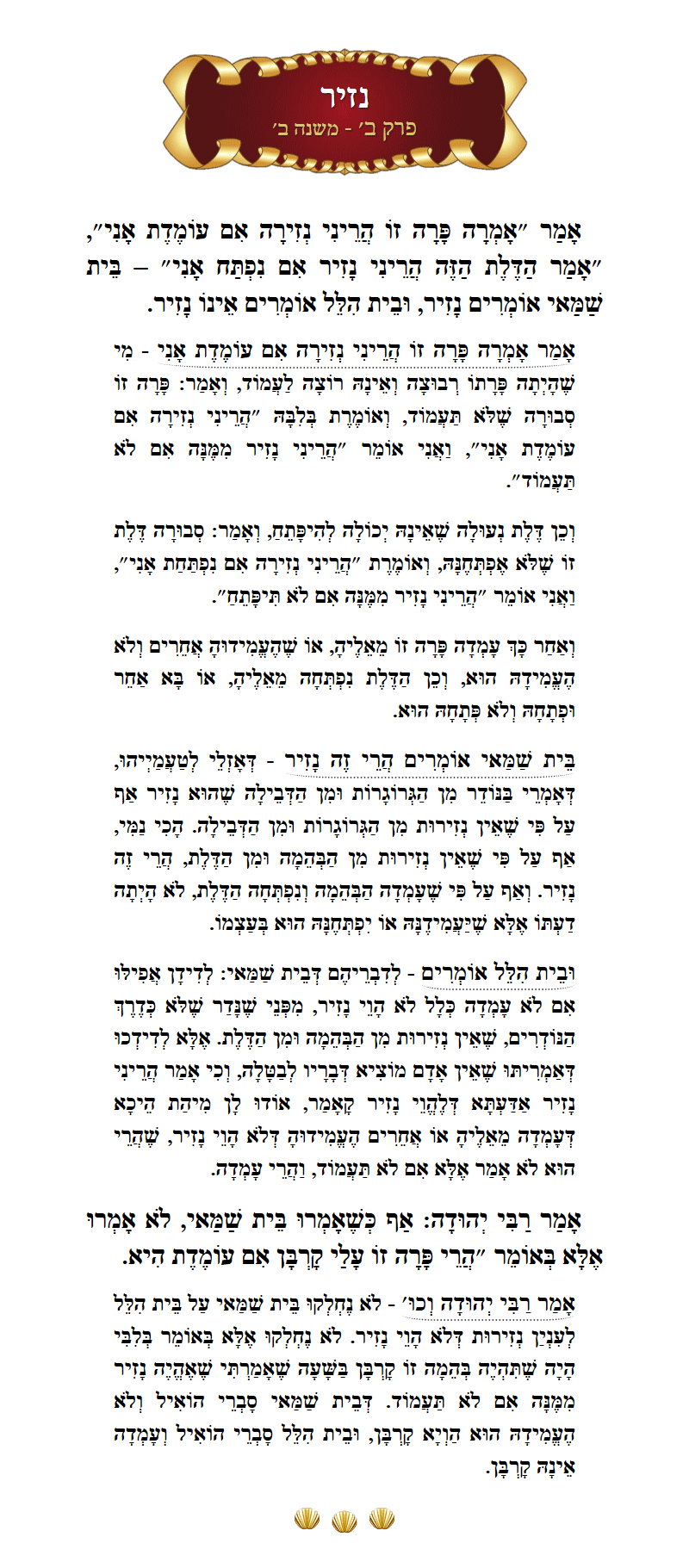 Masechta Nazir Chapter 2 Mishnah 2 with commentary