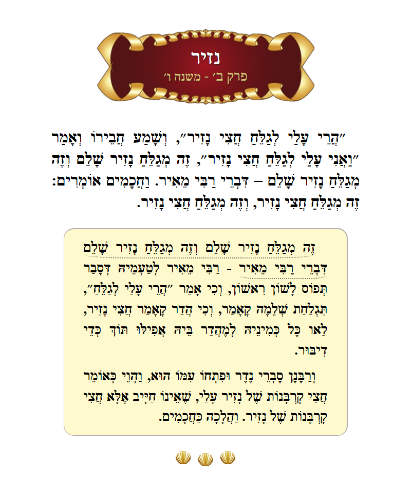 Masechta Nazir Chapter 2 Mishnah 6 with commentary