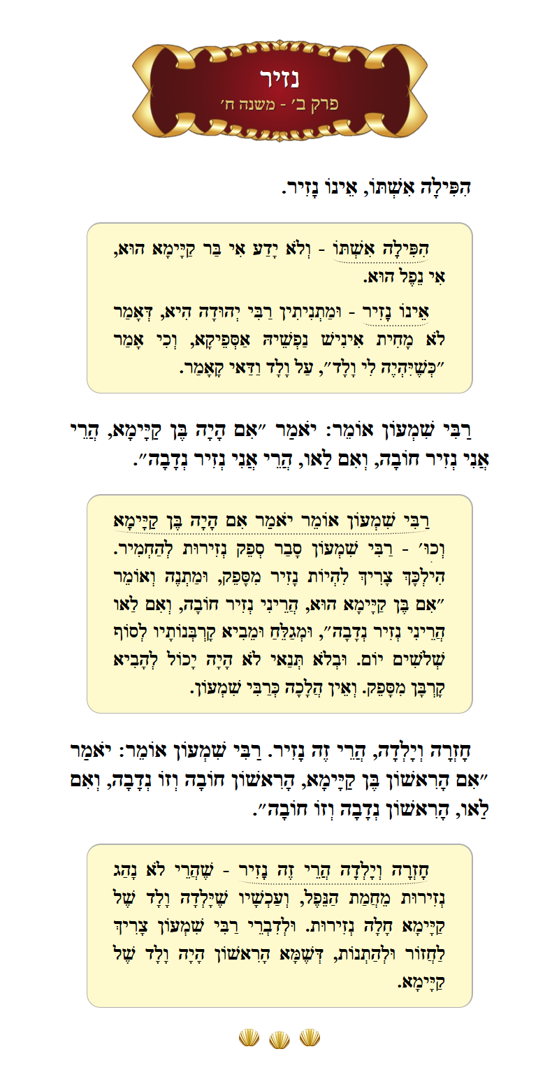 Masechta Nazir Chapter 2 Mishnah 8 with commentary