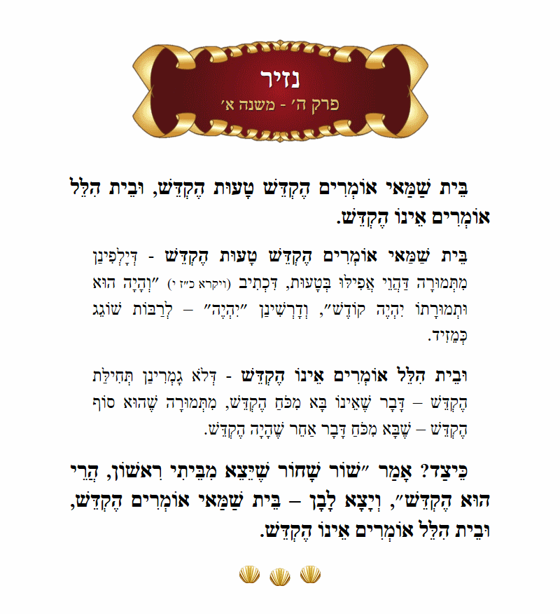 Masechta Nazir Chapter 5 Mishnah 1 with commentary