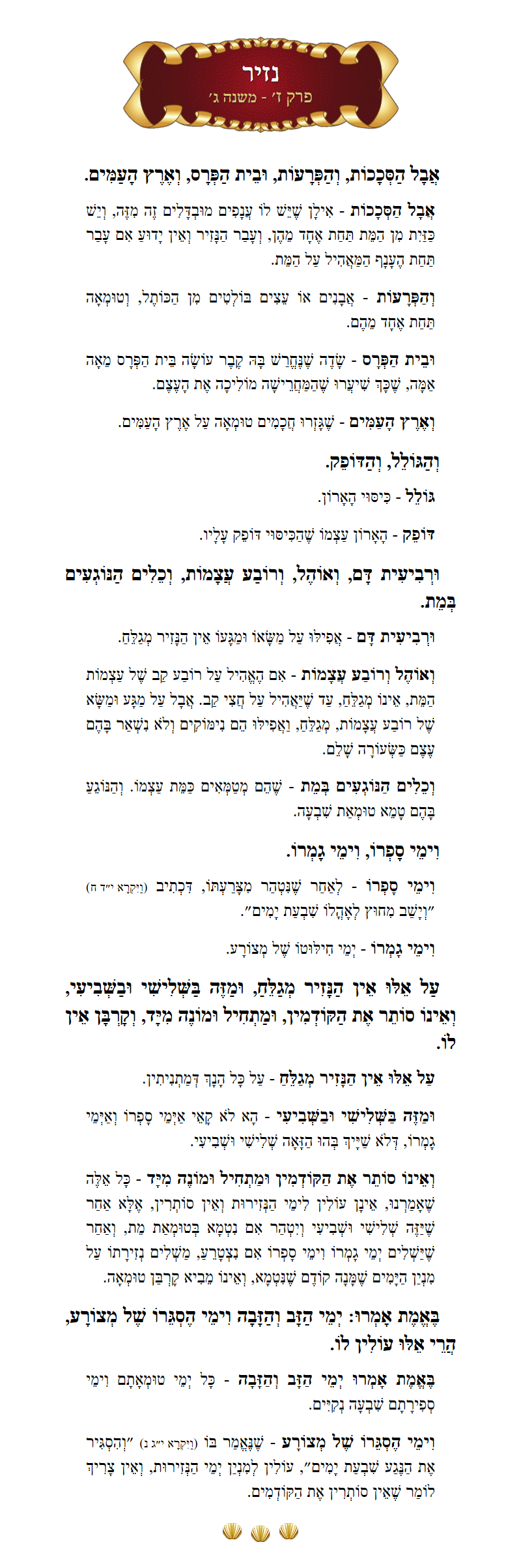 Masechta Nazir Chapter 7 Mishnah 3 with commentary