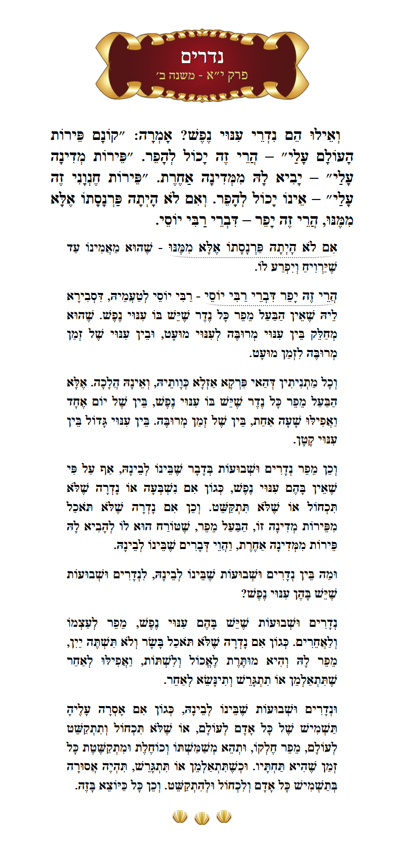 Masechta Nedarim Chapter 11 Mishnah 2 with commentary
