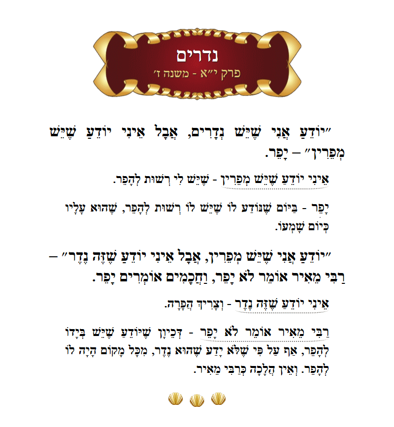 Masechta Nedarim Chapter 11 Mishnah 7 with commentary