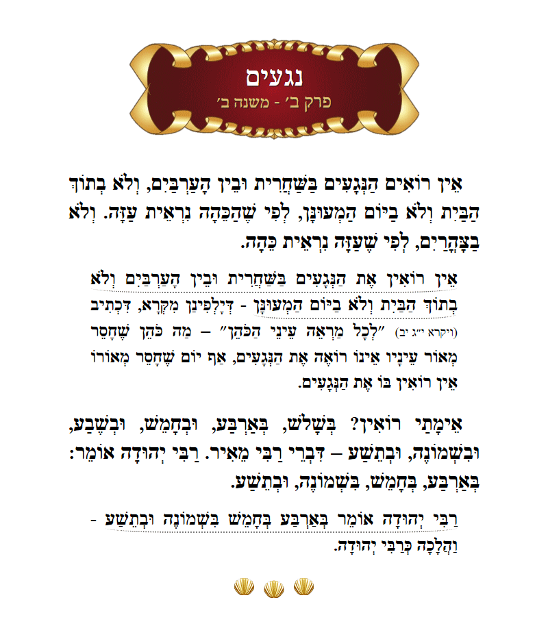 Masechta Negaim Chapter 2 Mishnah 2 with commentary