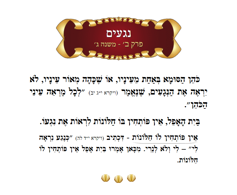 Masechta Negaim Chapter 2 Mishnah 3 with commentary