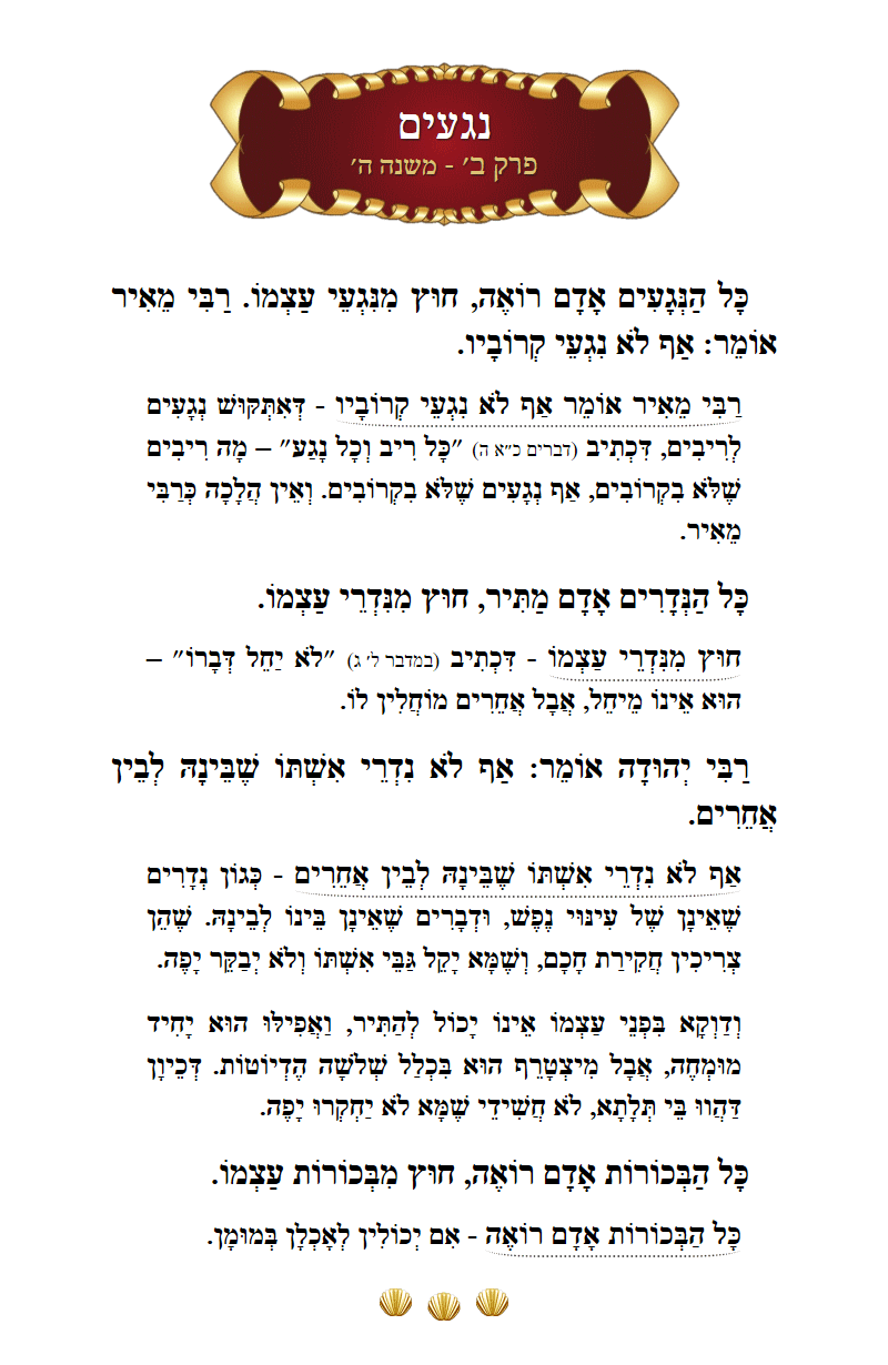 Masechta Negaim Chapter 2 Mishnah 5 with commentary