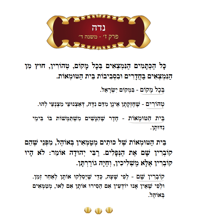 Masechta Niddah Chapter 7 Mishnah 4 with commentary