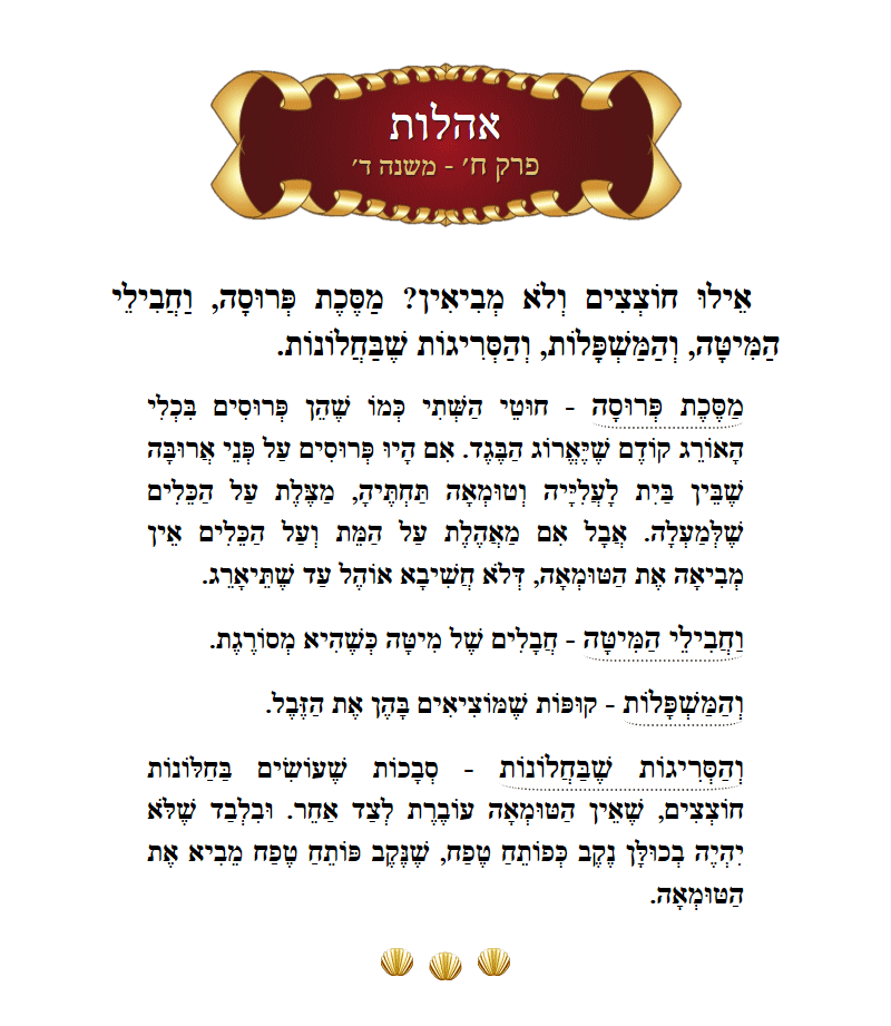 Masechta Oholos Chapter 8 Mishnah 4 with commentary