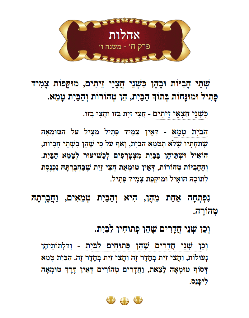 Masechta Oholos Chapter 8 Mishnah 6 with commentary