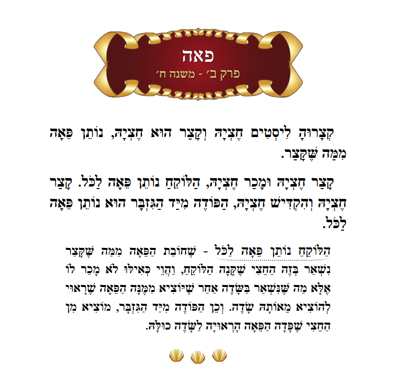 Masechta Peah Chapter 2 Mishnah 8 with commentary