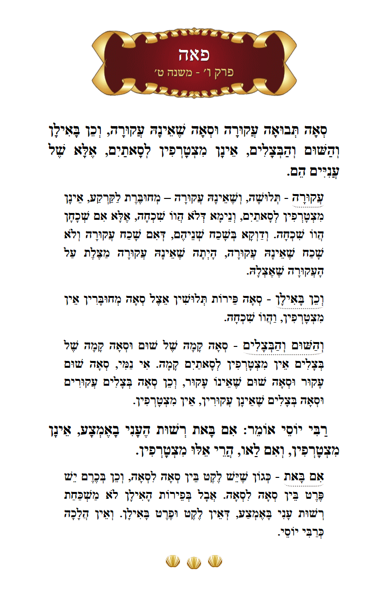 Masechta Peah Chapter 6 Mishnah 9 with commentary