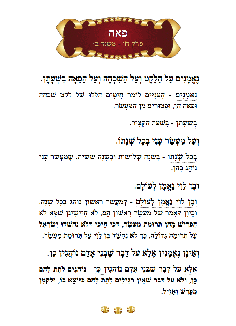 Masechta Peah Chapter 8 Mishnah 2 with commentary