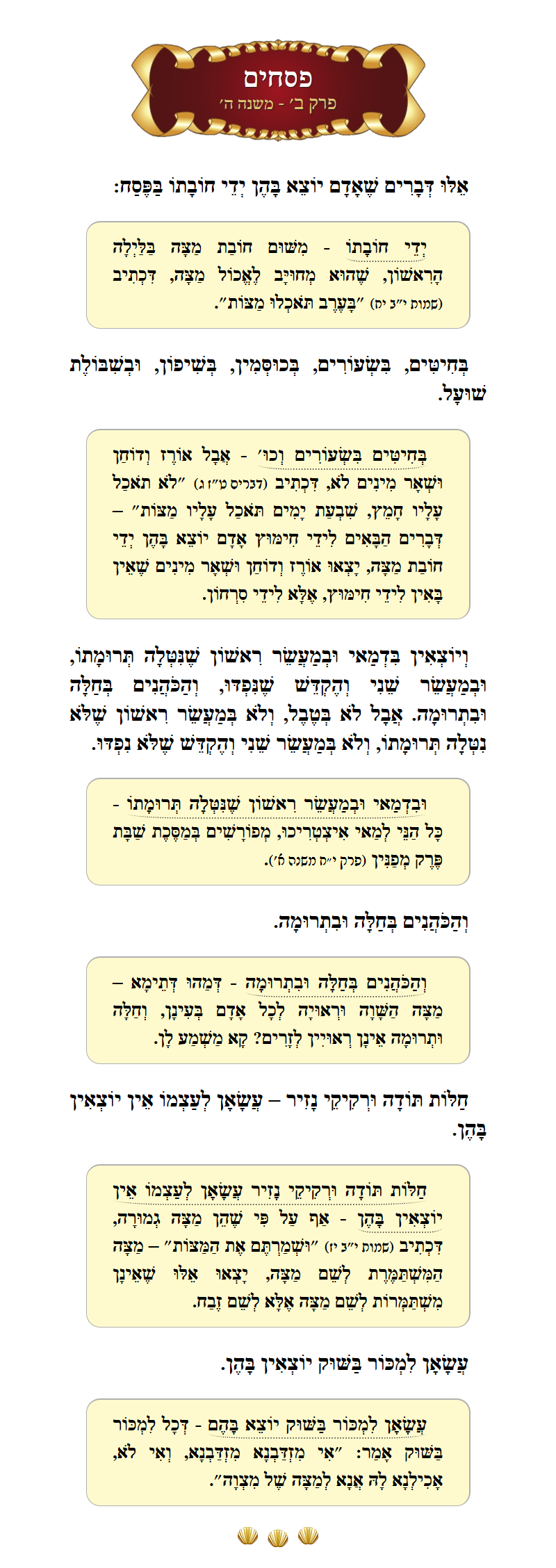 Masechta Pesachim Chapter 2 Mishnah 5 with commentary