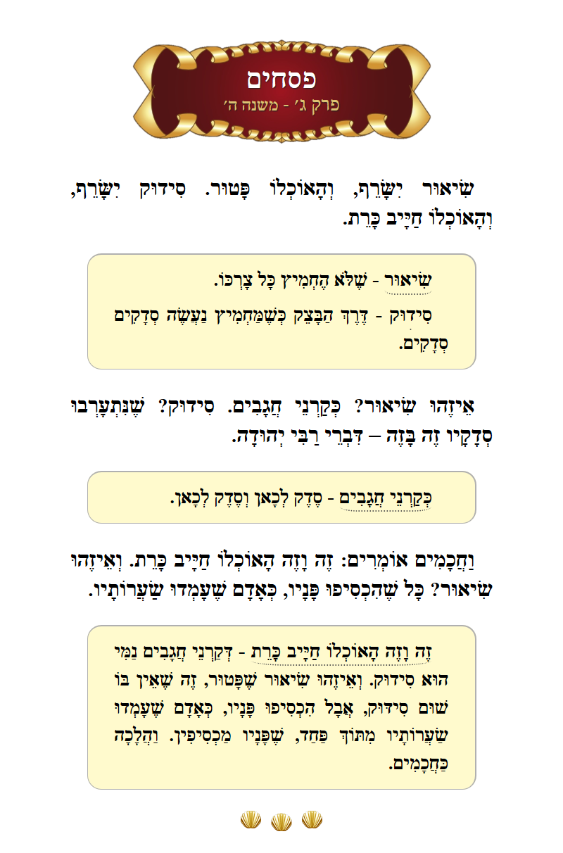 Masechta Pesachim Chapter 3 Mishnah 5 with commentary