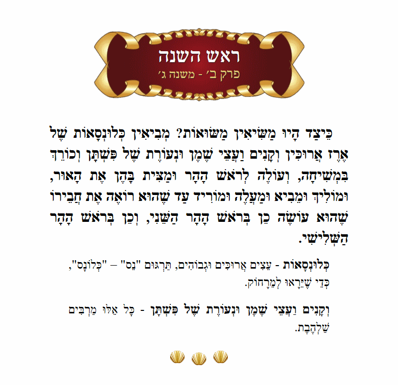 Masechta Rosh Hashanah Chapter 2 Mishnah 3 with commentary