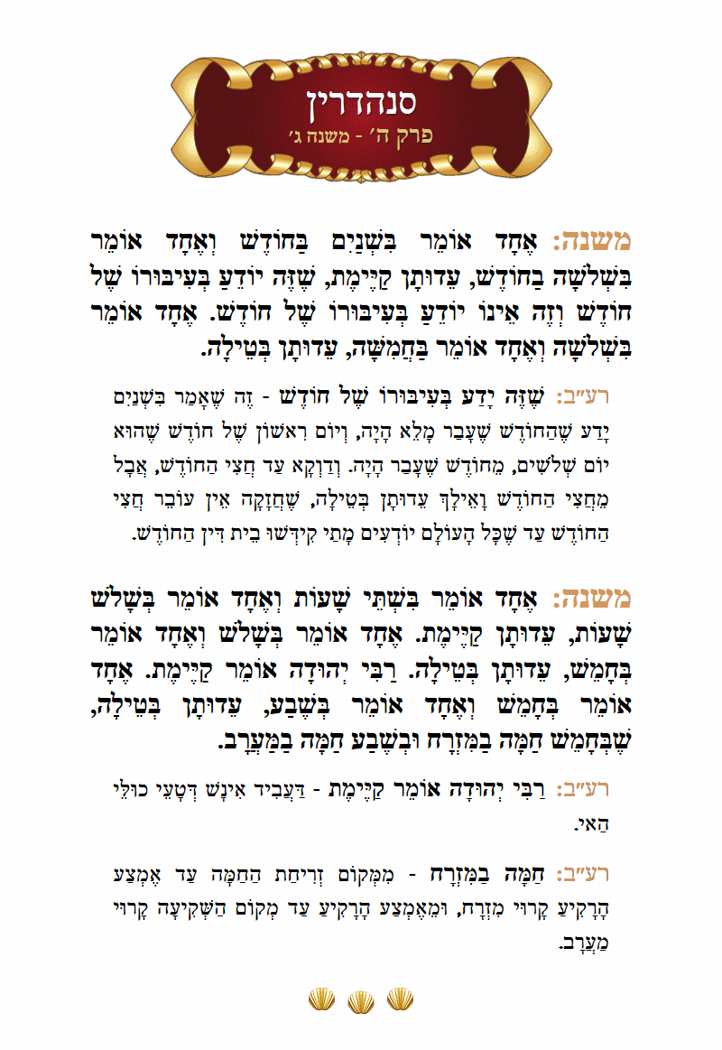 Masechta Sanhedrin Chapter 5 Mishnah 3 with commentary