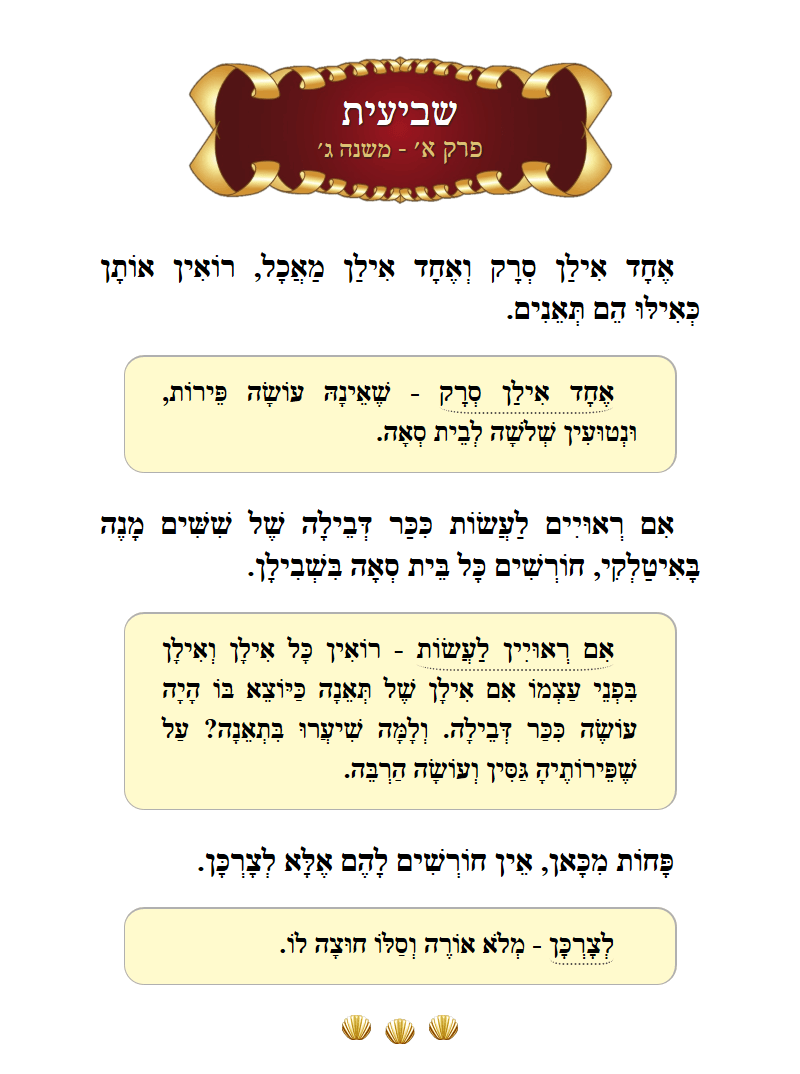 Masechta Sheviis Chapter 1 Mishnah 3 with commentary
