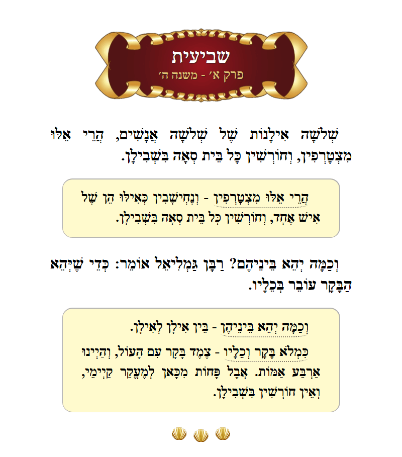 Masechta Sheviis Chapter 1 Mishnah 5 with commentary