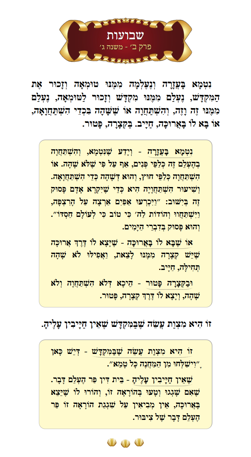 Masechta Shevuos Chapter 2 Mishnah 3 with commentary