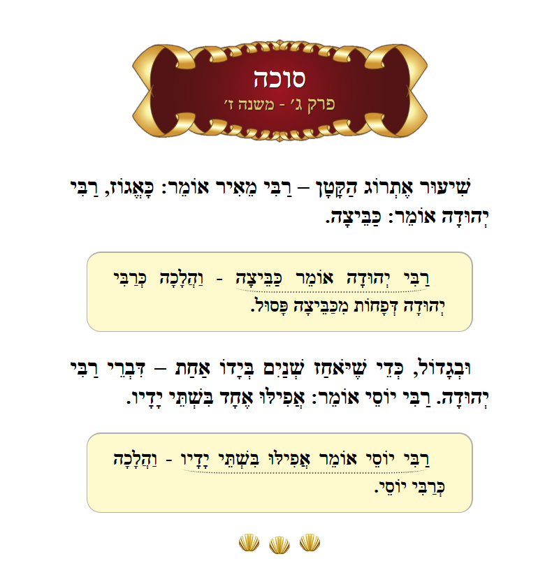 Masechta Succah Chapter 3 Mishnah 7 with commentary