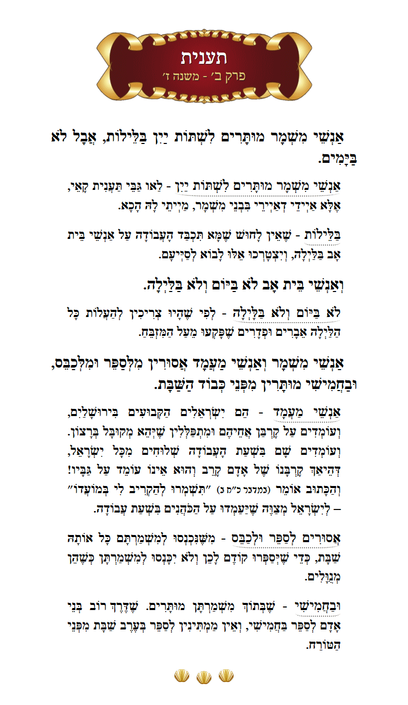 Masechta Taanis Chapter 2 Mishnah 7 with commentary