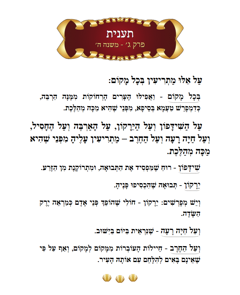 Masechta Taanis Chapter 3 Mishnah 5 with commentary