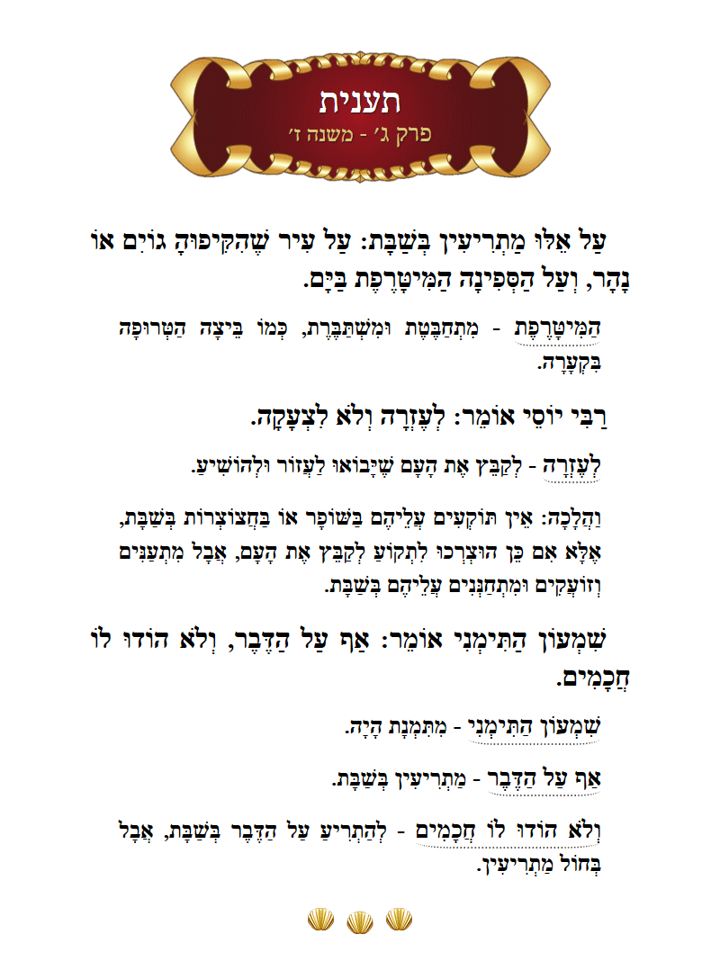 Masechta Taanis Chapter 3 Mishnah 7 with commentary