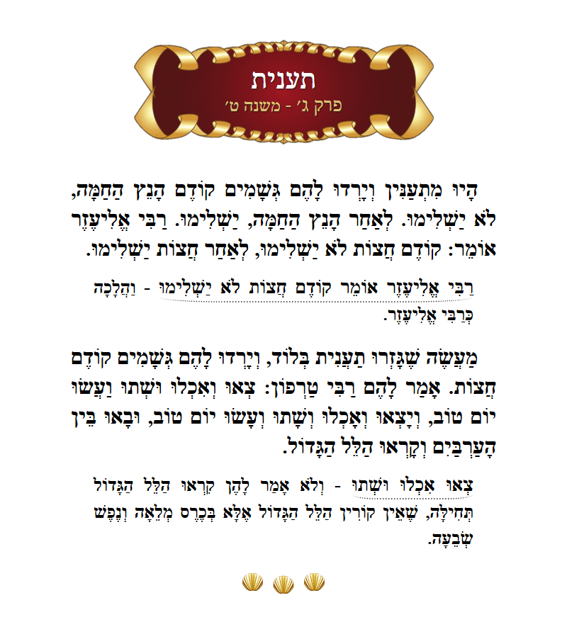 Masechta Taanis Chapter 3 Mishnah 9 with commentary