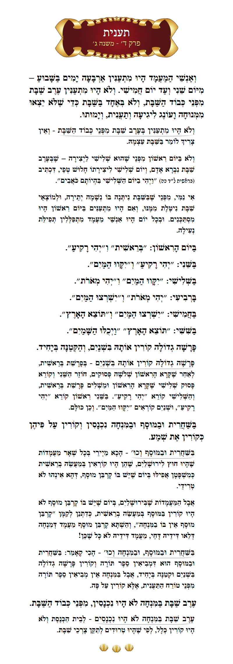 Masechta Taanis Chapter 4 Mishnah 3 with commentary