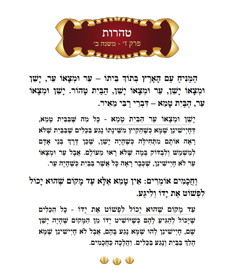 Masechta Taharos Chapter 7 Mishnah 2 with commentary