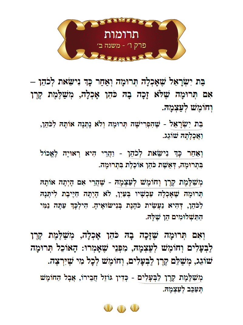 Masechta Terumos Chapter 6 Mishnah 2 with commentary