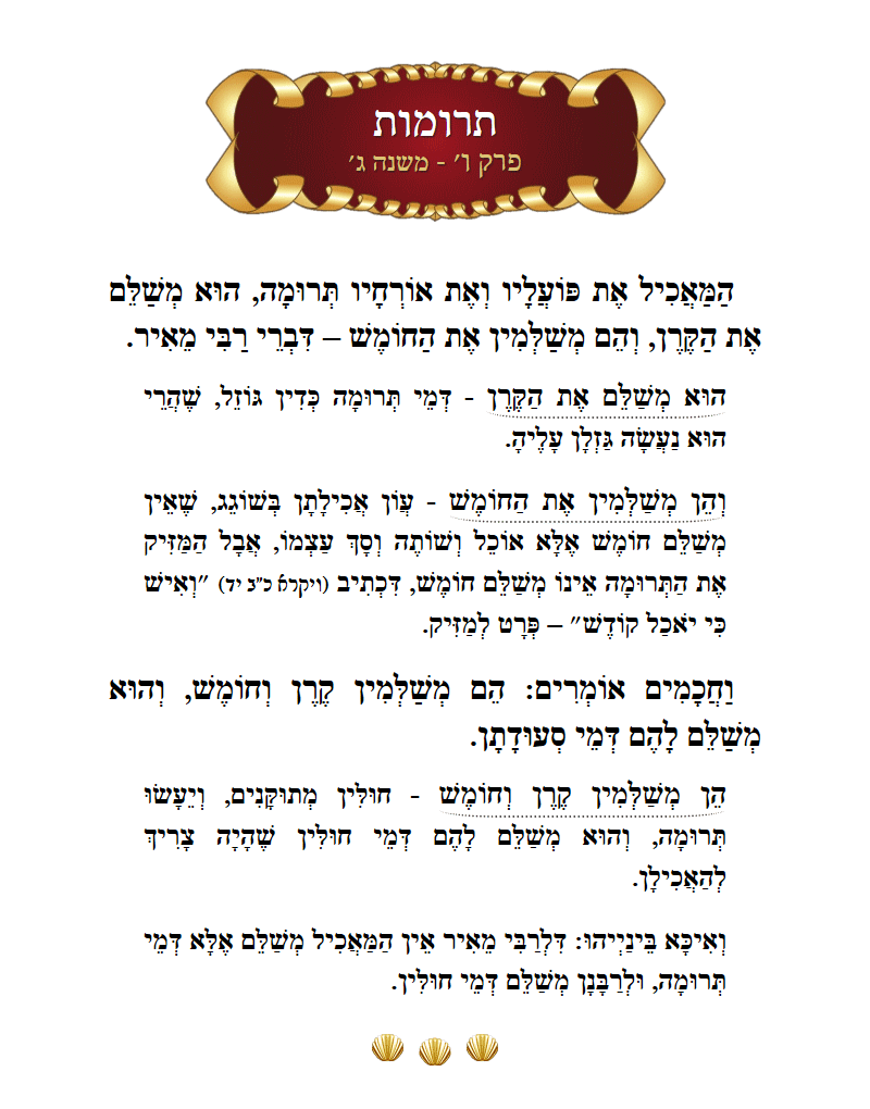 Masechta Terumos Chapter 6 Mishnah 3 with commentary
