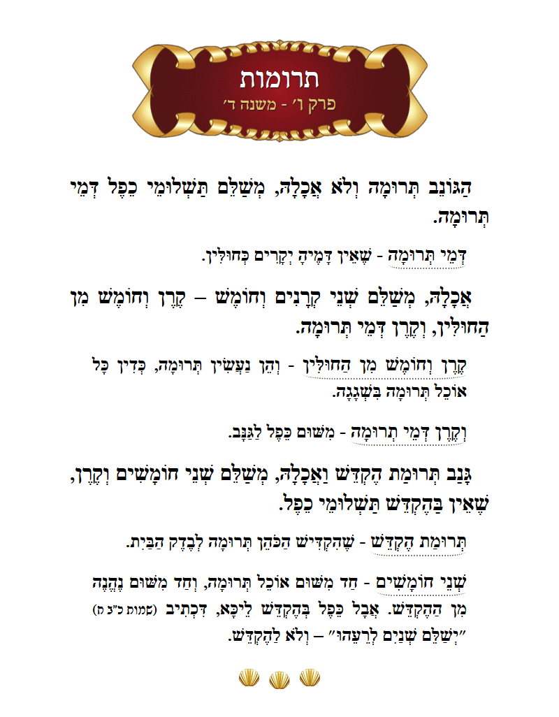 Masechta Terumos Chapter 6 Mishnah 4 with commentary