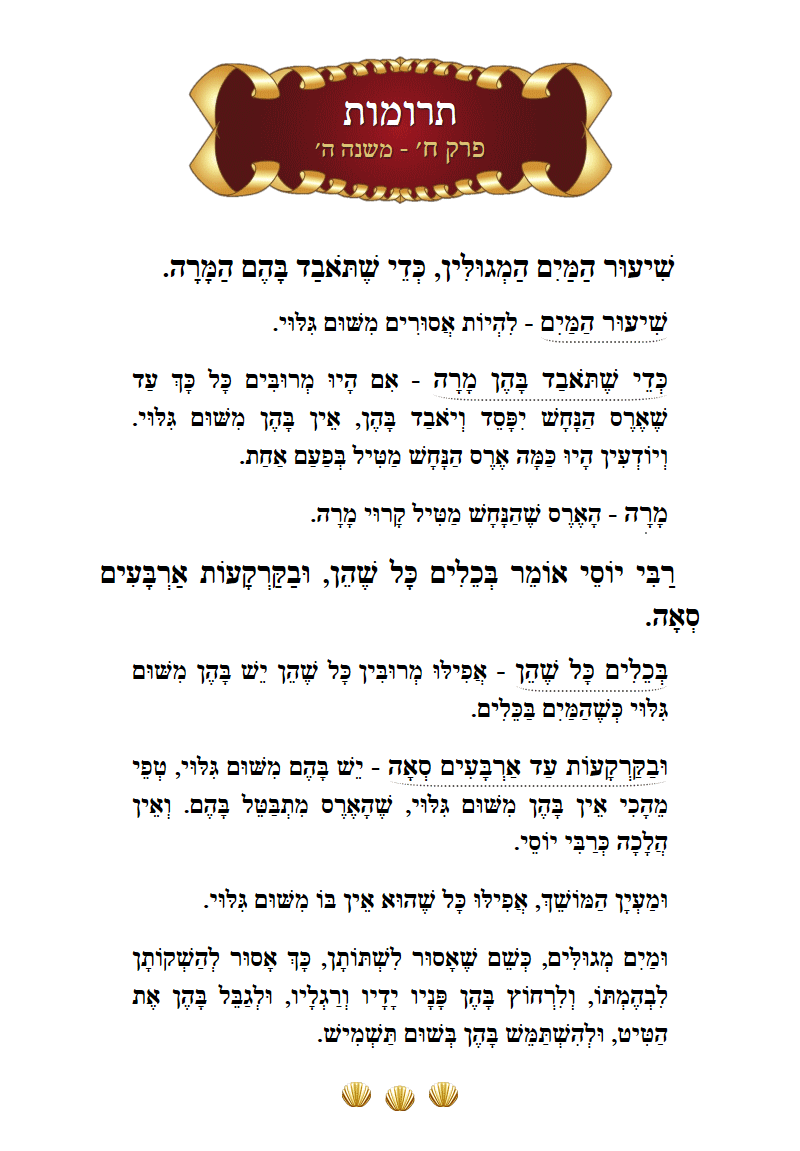 Masechta Terumos Chapter 8 Mishnah 5 with commentary