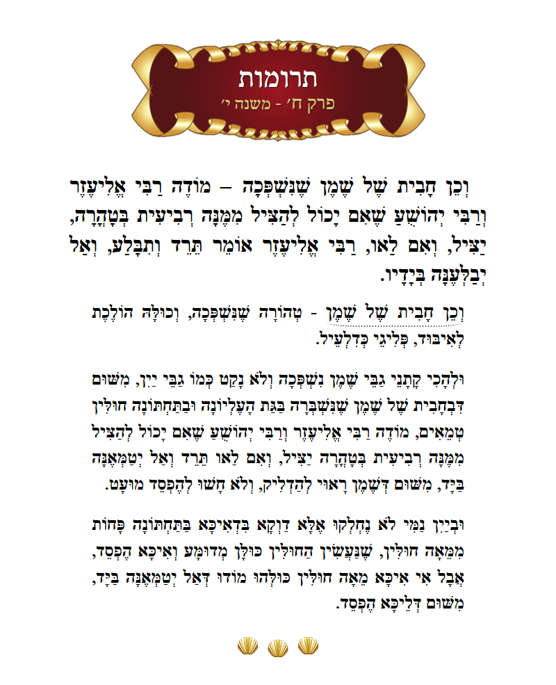 Masechta Terumos Chapter 8 Mishnah 10 with commentary