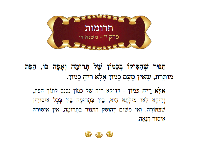 Masechta Terumos Chapter 10 Mishnah 4 with commentary