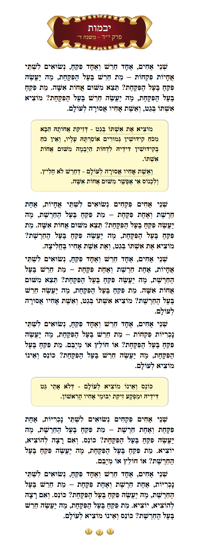 Masechta Yevamos Chapter 13 Mishnah 4 with commentary