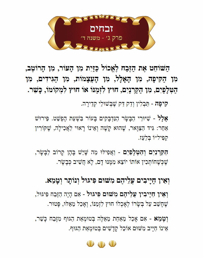 Masechta Zevachim Chapter 3 Mishnah 4 with commentary