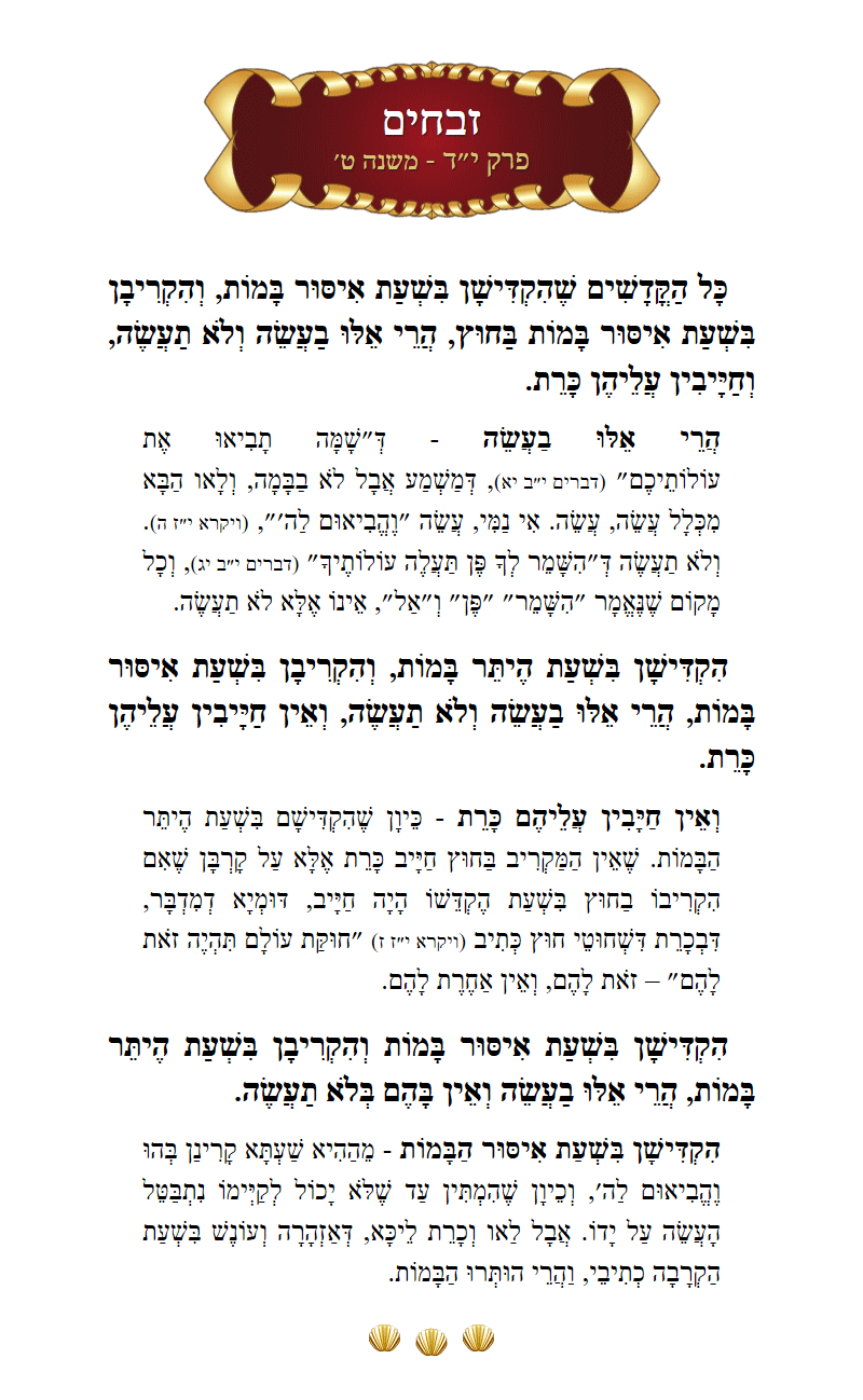 Masechta Zevachim Chapter 14 Mishnah 9 with commentary